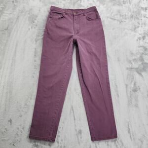 Vintage 90s Style&Co Jeans Womens 10 Purple High Rise Straight Tapered Stretch